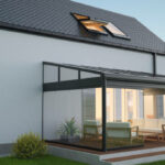 home terrace patio idea, render 3d
